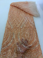 Tissu en dentelle de luxe NI.AI pour robe de mariée 2026, tissu en dentelle perlée avec sequins, vente en gros