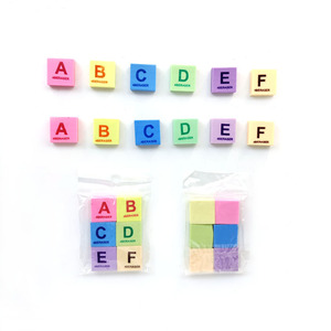 Ensemble de 6 gommes en caoutchouc style bureau mignon, papeterie créative avec lettres anglaises A-F, fournitures scolaires, gomme à crayon - Product Image 4