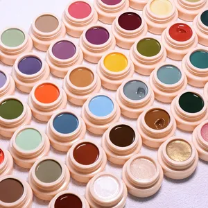 Conjunto de 60 cores para unhas, creme sólido, esmalte em gel para unhas