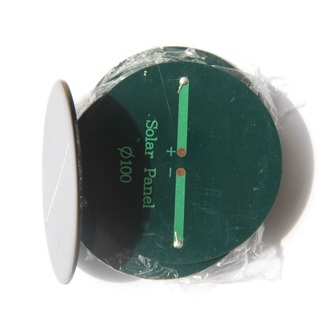 BUHESHUI 100MM Round Solar Panel 0.8W 6V Polycrystalline Circular Small Solar Cells
