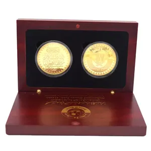 Cina Manifattura personalizzato Oman moneta muore oro medaglia del metallo della moneta per i regali di souvenir con box telaio
