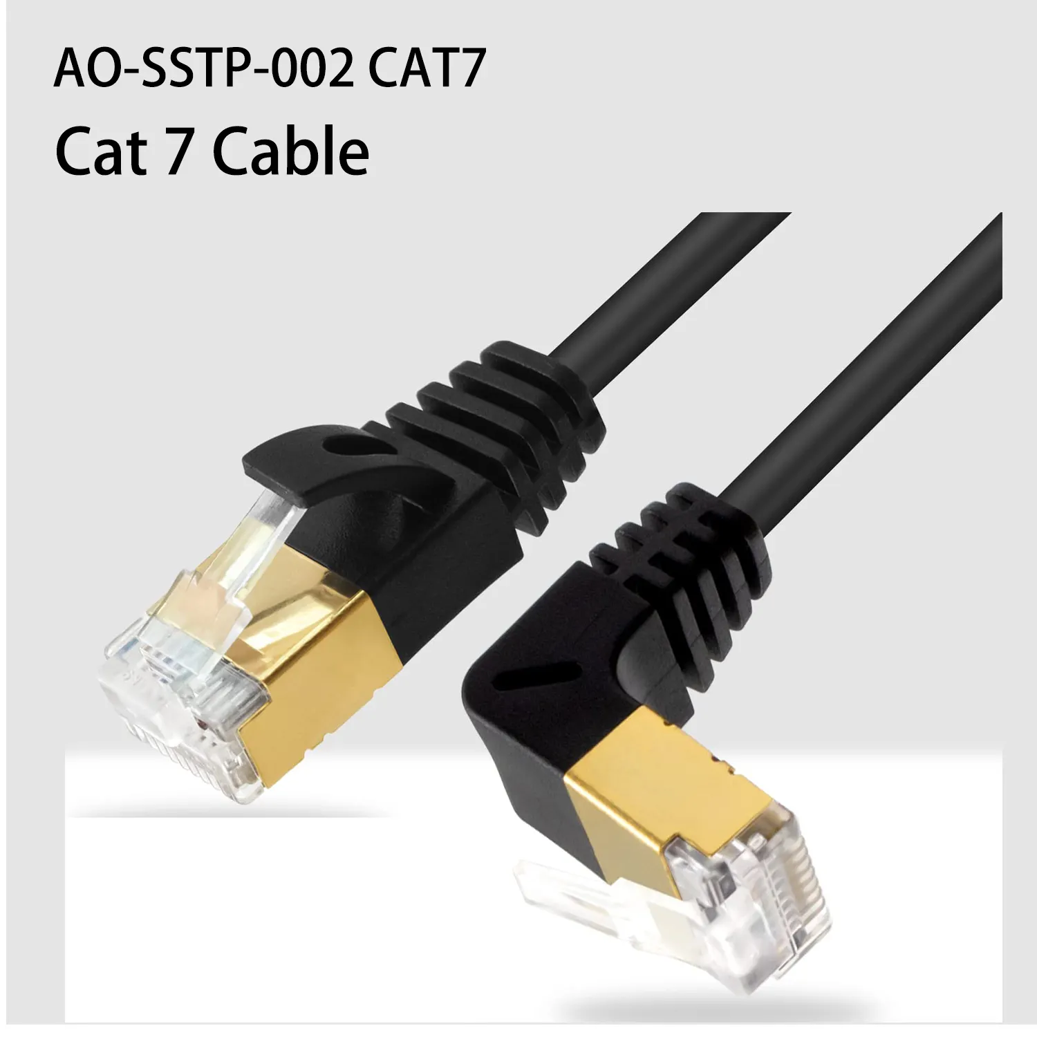 90 תואר שמאל לימין זווית Cat7 Ethernet כבל במהירות גבוהה 40Gbps 2000Mhz רשת כבל RJ45 מחבר משחקים כבל LAN עבור מחשב