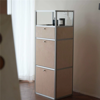 Profilé en aluminium, plaque marine, style industriel Bauhaus, anodisé, personnalisable, comptoir de café, armoire de rangement, présentoir, 3 tiroirs