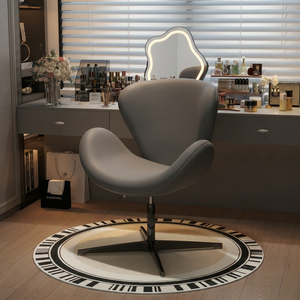 French minimalist luxury style makeup <b>stool</b> for <b>bedroom</b>, dressing room, vanity, and nail salon use; exudes sophistication. - Product Image 1