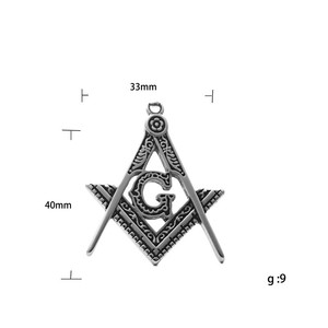 Collar con Colgante Freemason G de Acero Inoxidable para Hombre, Diseño Geométrico, Color Plateado, Joyería de Moda - Product Image 5