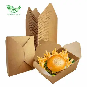 Бесплатный образец для запроса, индивидуальная перерабатываемая крафт-бумажная коробка для ланча для упаковки пищевых продуктов для доставки еды