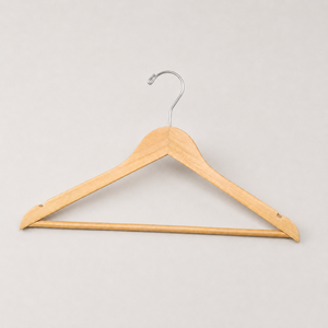 Natural Wood Clothes <b>Hangers</b> with 360-Degree Swivel Hook and Cross Bar Direct Sales From the Manufacturer - Product Image 1