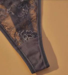 Vente en gros de string sexy en dentelle florale pour femmes, culotte en maille transparente à bretelles réglables, respirante, taille basse, sous-vêtements pour femmes OEM ODM - Product Image 3