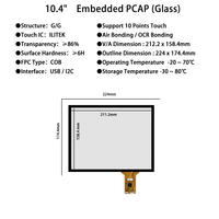 Pantalla Táctil LCD de 10.4 Pulgadas 1024*768 con Interfaz USB / I2C LH10492A Panel Táctil Capacitivo PCAP Industrial Integrado