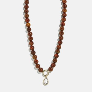Collana di Perline <span class=keywords><strong>in</strong></span> Pietra Naturale con Ciondolo <span class=keywords><strong>in</strong></span> Rame Placcato <span class=keywords><strong>Oro</strong></span> 18K e Zirconi, <span class=keywords><strong>Girocollo</strong></span> con Gemme Colorate per Donne - Product Image 5