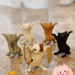 猫用おもちゃアクションフィギュアツイストダンス猫ペンホルダーモデル<span class=keywords><strong>4</strong></span>-6cm子供のための漫画動物の装飾品PVC - Product Image 2