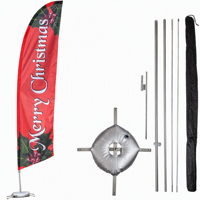 Kit de mât de drapeau de plage personnalisé avec base en croix et piquet de sol pour publicité extérieure – Fournisseur en gros