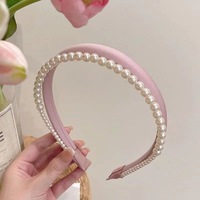 Nouvelle Tendance Coréenne Filles Mignonnes Barrettes à Nœud Accessoires Cheveux Perles Façon Baroque Faites Main Bandeaux Perles Cristal Strass d'Été