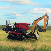 Máquina de pista de tierra de excavación agrícola automática de cultivador rotativo de zanja pequeña con componente de motor central