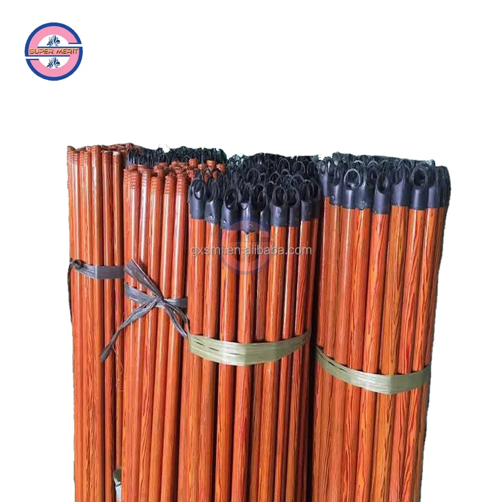 best price PVC coated 120cm-180cm wooden broom stick with high quality