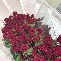 Velvet Rose Hochwertige künstliche Single Real Touch Velvet Red Rose Blume für Dekoration Hochzeit