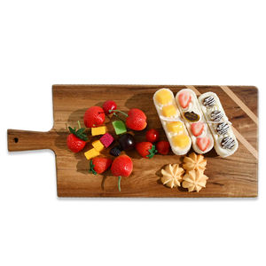 Bloques de corte de madera de Acacia ecológicos naturales artesanales personalizados de fábrica tabla de cortar TABLA DE Pizza con asa para Cocina - Product Image 6