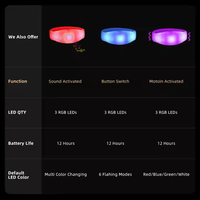 Bracelet LED APP/DMX 2.4G Télécommande sans fil Contrôlé par télécommande 4 LED ultra-lumineuses Autonomie de la batterie de 12 heures Lumière clignotante Bracelet de poignet Portable