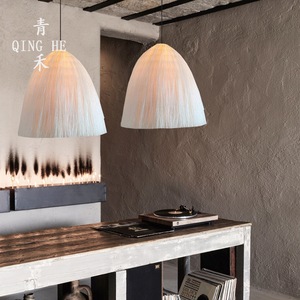 Luminaire suspendu rond Qing He, lampe à économie d'énergie E27, blanc, éclairage pour la maison, la cuisine, le café, le restaurant - Product Image 4
