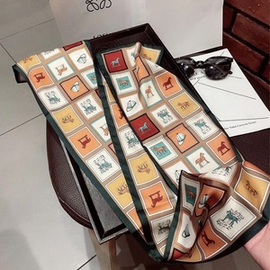 Vendita calda all'ingrosso di moda da donna <span class=keywords><strong>sciarpe</strong></span> firmate di marca di lusso modello personalizzato lungo in seta turca sciarpa <span class=keywords><strong>Foulard</strong></span> En Soie - Product Image 2