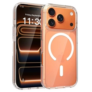 Coque de téléphone transparente antichoc magnétique en TPU acrylique avec chargement sans fil et anti-traces de doigts pour iPhone 17 (vente en gros) - Product Image 1