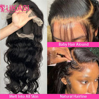 Peluca de Cabello Humano Natural Brasileño con Ondas Rizadas Profundas Birmanas, Peluca Frontal de Encaje HD Completo 13x6 sin Pegamento, Cabello Virgen