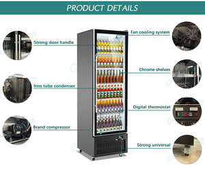 Congélateur de crème glacée 600 Lite Vitrine verticale en verre Ventilateur de refroidissement Congélateur de vitrage pour magasin - Product Image 4