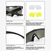 Lunettes de cyclisme polarisées UV400 en PC, semi-cerclées, tactiques, anti-UV, pour le tir, résistantes au vent et au sable, pour sports de plein air (lot)