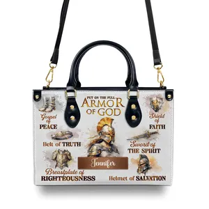 Wholesale Low Price Women'S Handbag Religious Gift For Worship Friends Armor Of God Print Custom Handbag