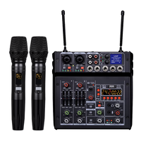 Console de mixage audio mini professionnelle 4 canaux pour microphone sans fil USB DSP, construction métallique, suppression du bruit pour studio