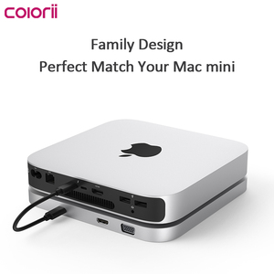 Base de Conexión USB-C de Aluminio para <span class=keywords><strong>Mac</strong></span> <span class=keywords><strong>Mini</strong></span> M4, Carcasa para SSD/HDD SATA de 2.5'', HDMI 4K, VGA, USB-A 5Gbps, Lector de Tarjetas SD/TF - Product Image 3