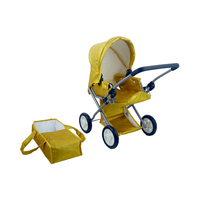 Produits pour bébés de haute qualité Poussette avec chariot pour bébé 3 en 1 Landau pour enfant pour faire semblant de jouer Poupée Poussette