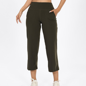 Pantalones deportivos casuales de cintura alta para gimnasio, pantalones de yoga cortos para mujer - Product Image 3