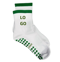 Pilates Logo personnalisé Chaussettes de yoga Cheville courte Femmes Chaussettes antidérapantes Athlètes Chaussettes brodées Design Grip