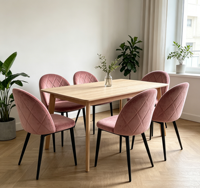 Vente en gros de chaises rembourrées nordiques pour cuisine salon restaurant salle à manger en velours coloré 4 chaises pour table à manger