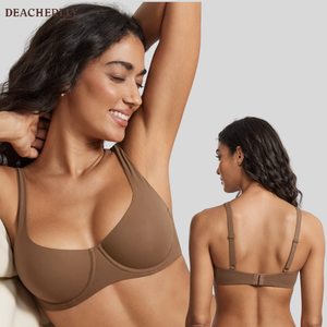 <span class=keywords><strong>Reggiseno</strong></span> Demi Cup <span class=keywords><strong>Senza</strong></span> Imbottitura con <span class=keywords><strong>Ferretto</strong></span> e Supporto, Push-up per Donne con Spalline Larghe Regolabili - Product Image 2