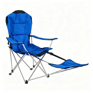 Portable Folding Outdoor Lounge <b>Chair</b> with Footrest, Reclining Camping Lawn <b>Chair</b> for Outdoor Activities - Product Image 2