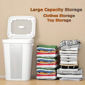 Panier à <span class=keywords><strong>linge</strong></span> sale en plastique grande capacité avec couvercle pour la maison, la salle <span class=keywords><strong>de</strong></span> <span class=keywords><strong>bain</strong></span> et la buanderie – Élégant panier à <span class=keywords><strong>linge</strong></span> sale pour le <span class=keywords><strong>bain</strong></span> - Product Image 3