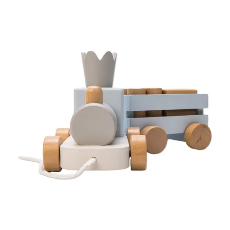 WD katı ahşap RTS bebek yapı taşları kamyon oyuncaklar oyun araç tren blokları ahşap oyuncaklar 1 yaşında bebek Oem odm