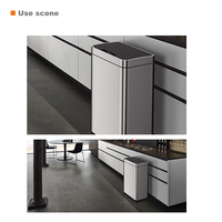 Corbeille à papier à induction pour hall d'hôtel de luxe, ouverture supérieure, acier inoxydable 410, couvercle en ABS, série VAGAS, capacité de 12L à 80L, options de couleur