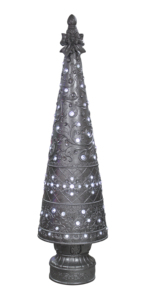 Sapin de Noël en oxyde de magnésium doré avec lumières LED - Product Image 3