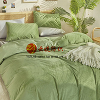 Ensemble de literie en velours et Polyester doux et moelleux, housse de couette en tissu