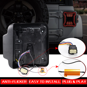 Cặp Đèn Hậu LED Hun Khói Cho Jeep Wrangler JL 2018 + Cho Phanh Tín Hiệu Rẽ Ngược Cho JK 2007-2017 Dây Nịt Dây Đèn Sương Mù LED - Product Image 3