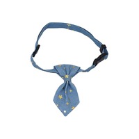 Collier pour animaux de compagnie en denim avec cravate de gentleman, réglable pour chat et petit chien