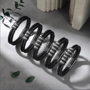 <span class=keywords><strong>Bracelet</strong></span> tressé personnalisé DIY, nouveau, transfrontalier, Europe, États-Unis, rétro, multi-couches, en acier inoxydable pour homme - Product Image 3