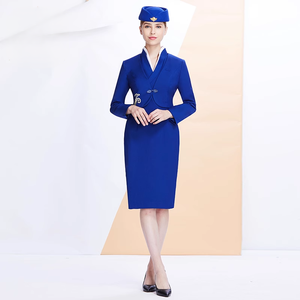 Uniformes de azafata de línea aérea bordados adelgazantes personalizados uniformes de esteticista y limpieza del fabricante de ropa - Product Image 1