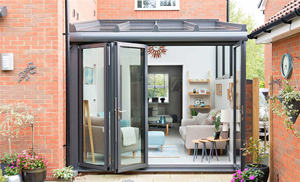 ประตูบานเฟี้ยมอลูมิเนียมสามบาน ดีไซน์กริด พร้อมกรอบอลูมิเนียม ลดราคาสุดฮอต - Product Image 5