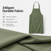 Tablier de cuisine Sage 240 GSM, tablier de chef professionnel pour restaurant, lavable, réutilisable, durable, robuste, 2 poches, logo personnalisé
