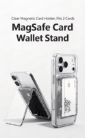 Porte-cartes magnétique universel transparent personnalisable pour iPhone 17 Pro Max, séries 16, 15, 14, 13, 12