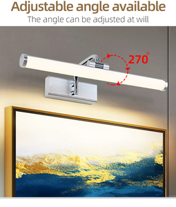 Lampe de chevet réglable pour œuvres d'art, peinture, décoration intérieure, villa, éclairage mural LED pour miroir, éclairage artistique argenté pour photos - Product Image 4